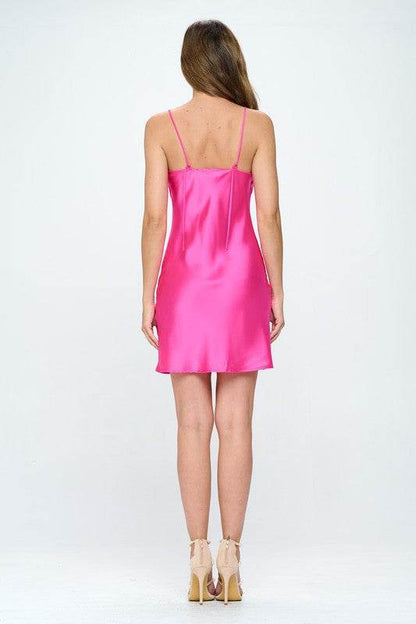 Solid Heavy Bias Cut Satin Slip Dress - Shop Style & More | Fresh Looks, Everyday Deals & Free Shipping