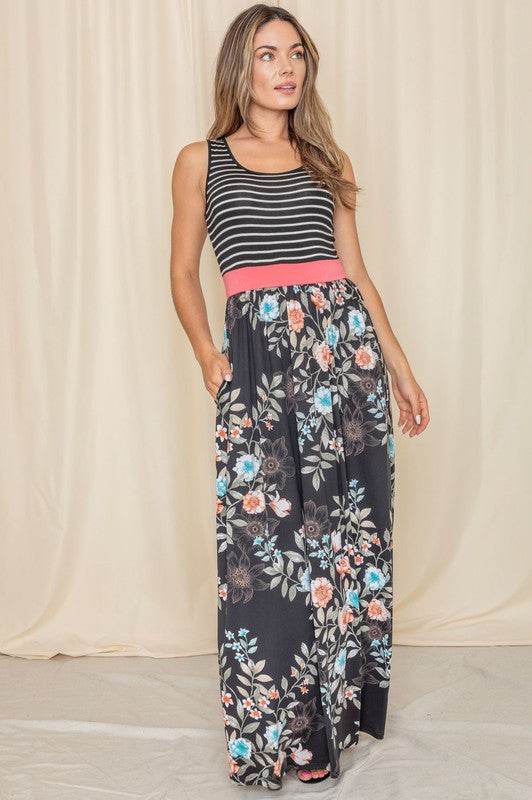 Sleeveless Floral Band Maxi Dress - Shop Style & More | Fresh Looks, Everyday Deals & Free Shipping