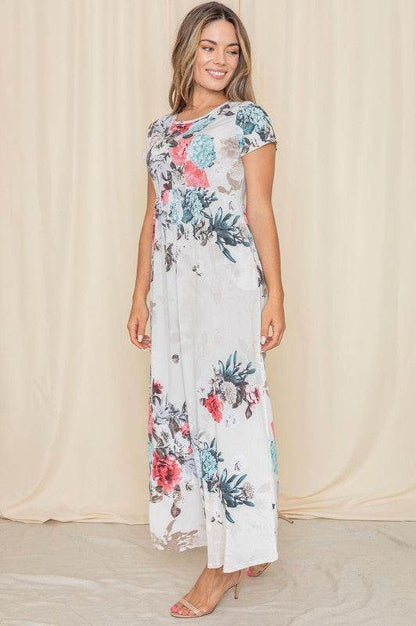 Short Sleeve Floral Maxi Dress - Shop Style & More | Fresh Looks, Everyday Deals & Free Shipping