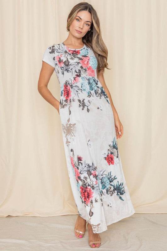 Short Sleeve Floral Maxi Dress - Shop Style & More | Fresh Looks, Everyday Deals & Free Shipping