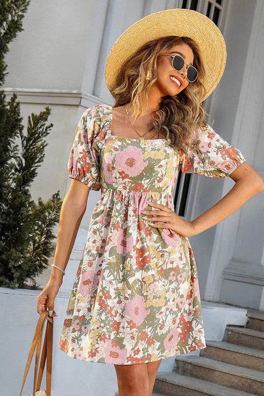 Floral Dress with Tie Detail - Shop Style & More | Fresh Looks, Everyday Deals & Free Shipping