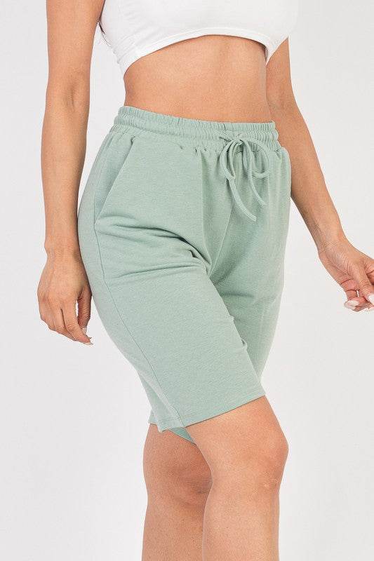 French Terry Bermuda Elastic waistband Shorts - Shop Style & More | Fresh Looks, Everyday Deals & Free Shipping