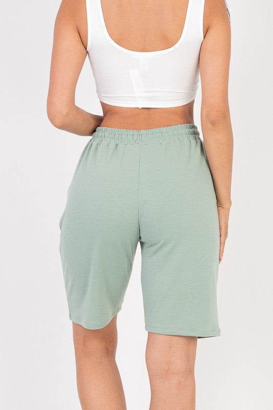 French Terry Bermuda Elastic waistband Shorts - Shop Style & More | Fresh Looks, Everyday Deals & Free Shipping