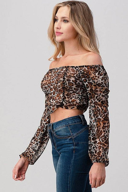 Leopard Mesh Crop Top - Shop Style & More | Fresh Looks, Everyday Deals & Free Shipping