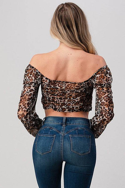 Leopard Mesh Crop Top - Shop Style & More | Fresh Looks, Everyday Deals & Free Shipping