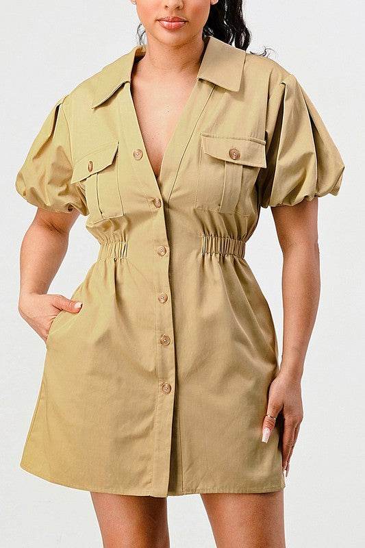 Casual but trendy safari mini dress - Shop Style & More | Fresh Looks, Everyday Deals & Free Shipping