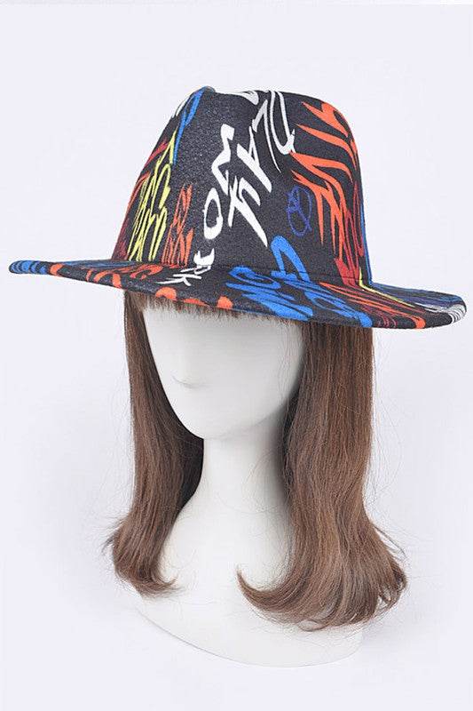 Graffiti Felt Blend Fedora - Shop Style & More | Fresh Looks, Everyday Deals & Free Shipping