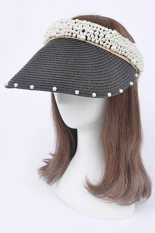 Pearl Accent Straw Visor Sun Hat - Shop Style & More | Fresh Looks, Everyday Deals & Free Shipping