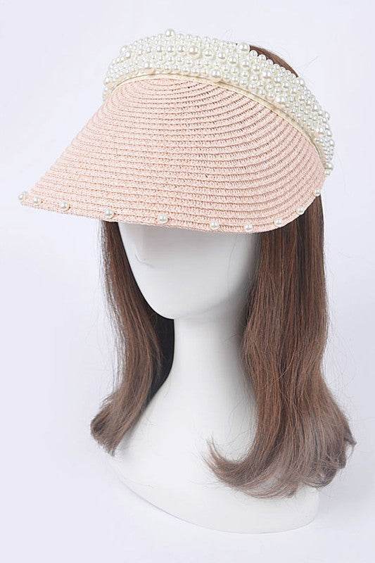 Pearl Accent Straw Visor Sun Hat - Shop Style & More | Fresh Looks, Everyday Deals & Free Shipping