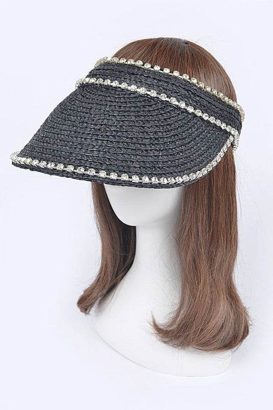 Rhinestone Statement Straw Visor Sun Hat - Shop Style & More | Fresh Looks, Everyday Deals & Free Shipping