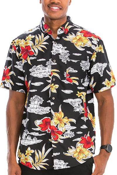Hawaiian Print Button Down Shirt - Shop Style & More | Fresh Looks, Everyday Deals & Free Shipping