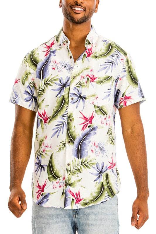 Hawaiian Print Button Down Shirt - Shop Style & More | Fresh Looks, Everyday Deals & Free Shipping