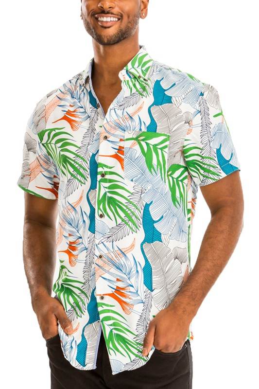 Hawaiian Print Button Down Shirt - Shop Style & More | Fresh Looks, Everyday Deals & Free Shipping