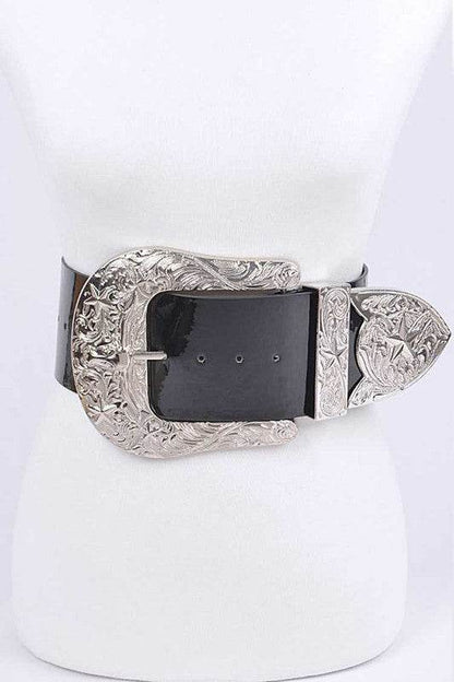 Plus Size Iconic Buckle Statement Patent Belt - Shop Style & More | Fresh Looks, Everyday Deals & Free Shipping