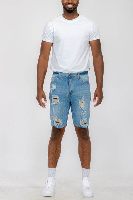 Distressed Stretch Denim Shorts - Shop Style & More | Fresh Looks, Everyday Deals & Free Shipping