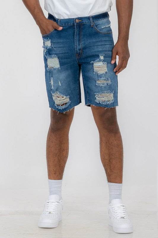 Distressed Stretch Denim Shorts - Shop Style & More | Fresh Looks, Everyday Deals & Free Shipping