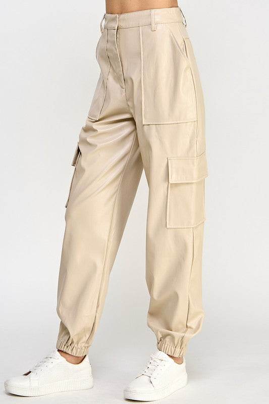 RELAXED VEGAN LEATHER CARGO PANTS - Shop Style & More | Fresh Looks, Everyday Deals & Free Shipping