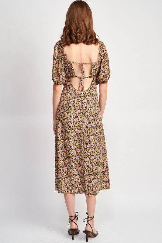 FLORAL MIDI DRESS WTIH RUFFLE DETAILS - Shop Style & More | Fresh Looks, Everyday Deals & Free Shipping
