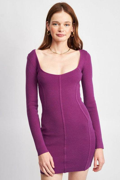 SCOOP NECK MINI DRESS WITH PIPING DETAIL - Shop Style & More | Fresh Looks, Everyday Deals & Free Shipping