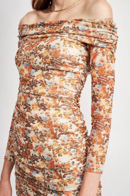 OFF SHOULDER PRINTED FLORAL DRESS - Shop Style & More | Fresh Looks, Everyday Deals & Free Shipping