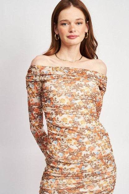 OFF SHOULDER PRINTED FLORAL DRESS - Shop Style & More | Fresh Looks, Everyday Deals & Free Shipping
