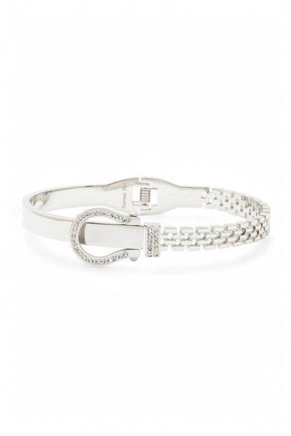 Crystal Buckle Stainless Steel Designer Bangle - Shop Style & More | Fresh Looks, Everyday Deals & Free Shipping
