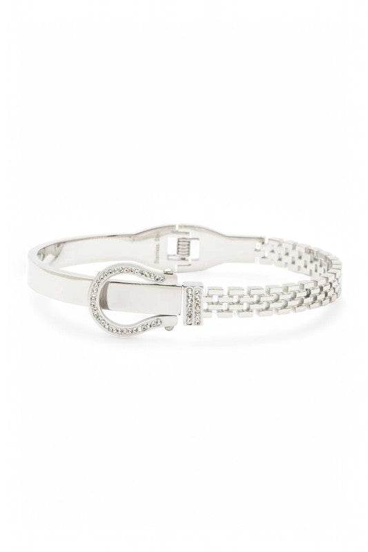 Crystal Buckle Stainless Steel Designer Bangle - Shop Style & More | Fresh Looks, Everyday Deals & Free Shipping