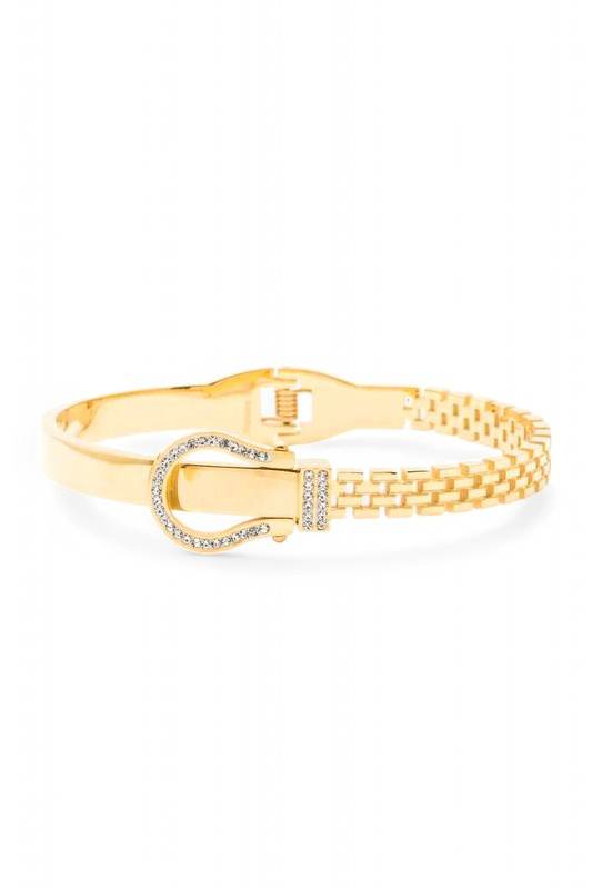 Crystal Buckle Stainless Steel Designer Bangle - Shop Style & More | Fresh Looks, Everyday Deals & Free Shipping