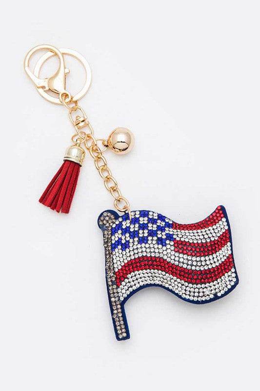 Crystal American Flag Key Chain - Shop Style & More | Fresh Looks, Everyday Deals & Free Shipping