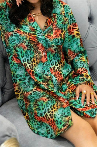 LEOPARD PRINT SLEEP SHIRT - Shop Style & More | Fresh Looks, Everyday Deals & Free Shipping