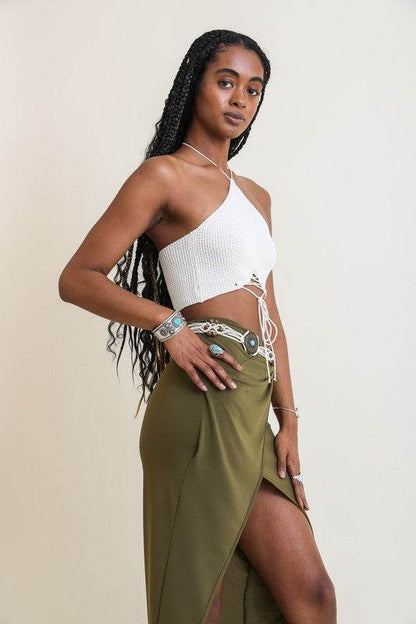 Lace-Up Halter Knit Bralette - Shop Style & More | Fresh Looks, Everyday Deals & Free Shipping