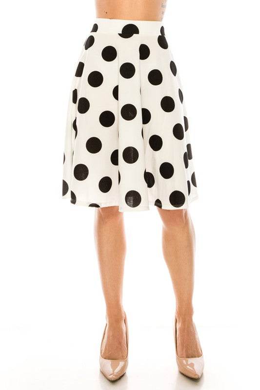 Polka dot printed high waisted knee length skirt - Shop Style & More | Fresh Looks, Everyday Deals & Free Shipping