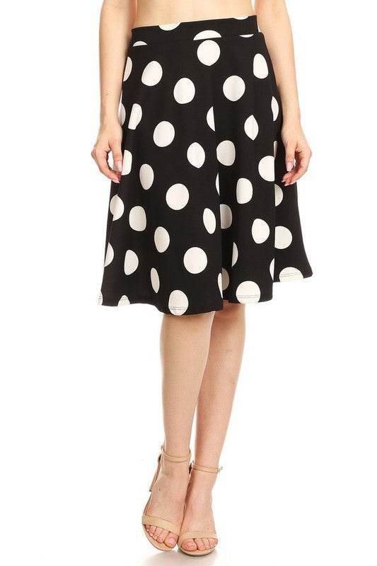 Polka dot printed high waisted knee length skirt - Shop Style & More | Fresh Looks, Everyday Deals & Free Shipping