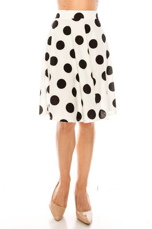 Polka dot printed high waisted knee length skirt - Shop Style & More | Fresh Looks, Everyday Deals & Free Shipping