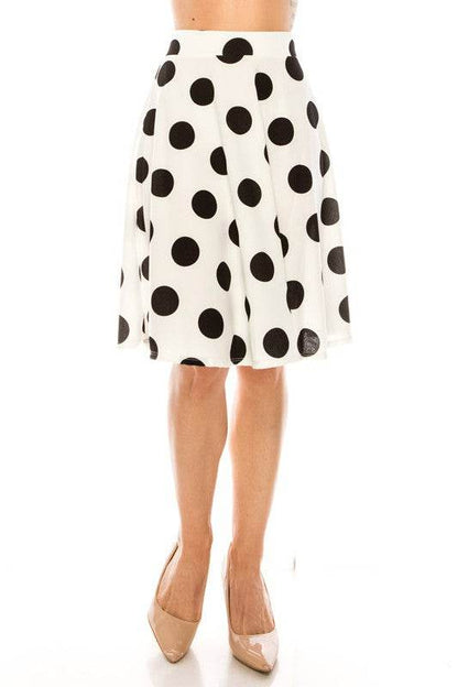 Polka dot printed high waisted knee length skirt - Shop Style & More | Fresh Looks, Everyday Deals & Free Shipping