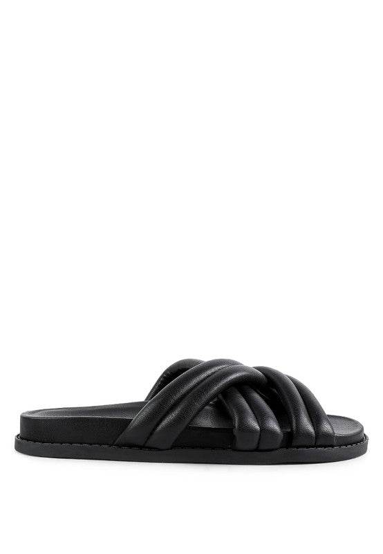 TORA QUILTED STRAP SLIDER FLATS - Shop Style & More | Fresh Looks, Everyday Deals & Free Shipping