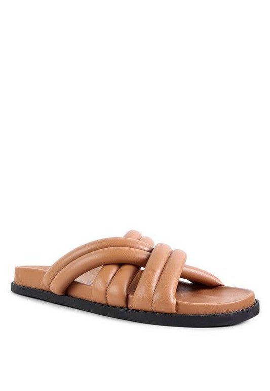 TORA QUILTED STRAP SLIDER FLATS - Shop Style & More | Fresh Looks, Everyday Deals & Free Shipping