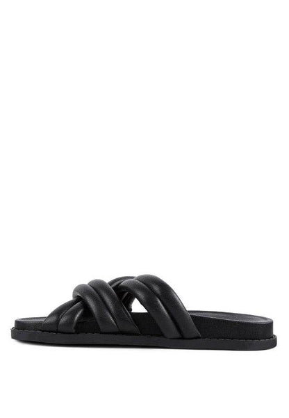 TORA QUILTED STRAP SLIDER FLATS - Shop Style & More | Fresh Looks, Everyday Deals & Free Shipping
