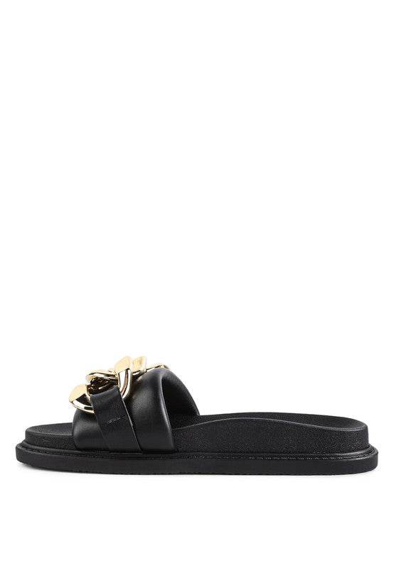 ONYX METAL CHAIN SLIDER FLATS - Shop Style & More | Fresh Looks, Everyday Deals & Free Shipping