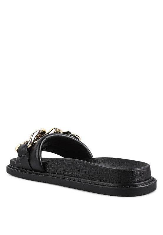 ONYX METAL CHAIN SLIDER FLATS - Shop Style & More | Fresh Looks, Everyday Deals & Free Shipping