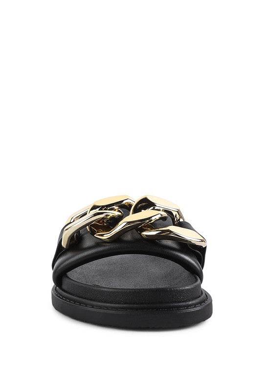 ONYX METAL CHAIN SLIDER FLATS - Shop Style & More | Fresh Looks, Everyday Deals & Free Shipping