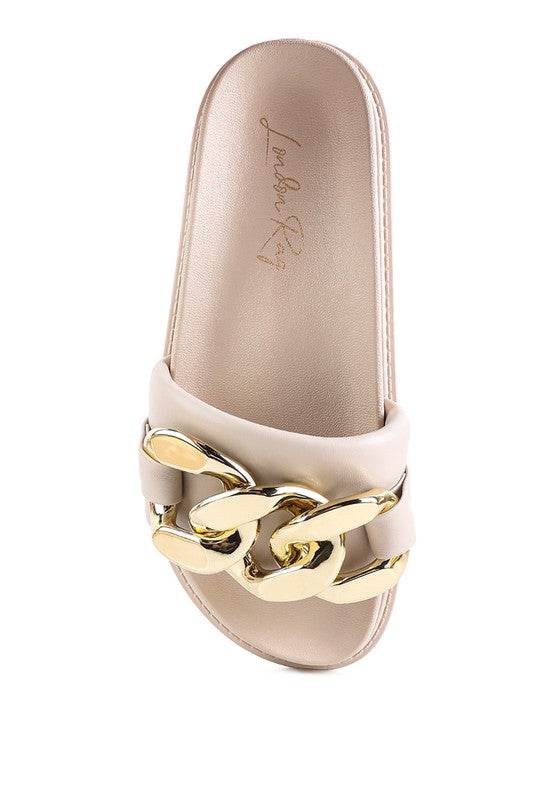 ONYX METAL CHAIN SLIDER FLATS - Shop Style & More | Fresh Looks, Everyday Deals & Free Shipping
