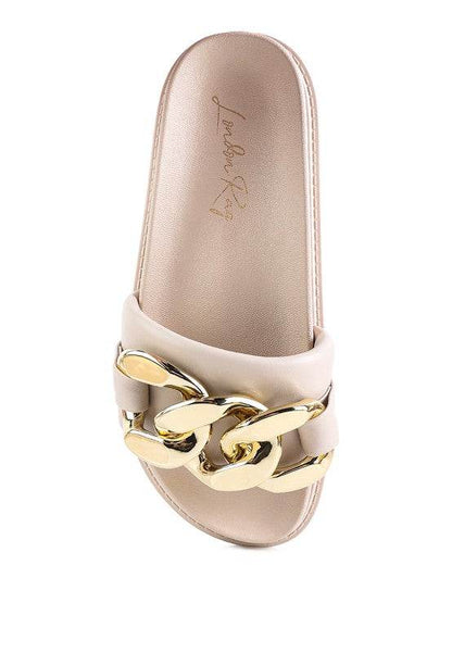 ONYX METAL CHAIN SLIDER FLATS - Shop Style & More | Fresh Looks, Everyday Deals & Free Shipping