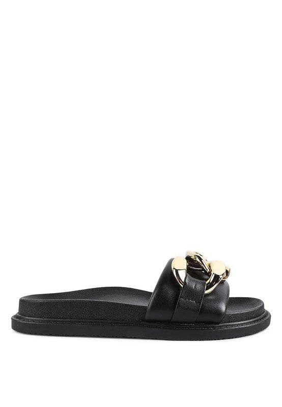 ONYX METAL CHAIN SLIDER FLATS - Shop Style & More | Fresh Looks, Everyday Deals & Free Shipping