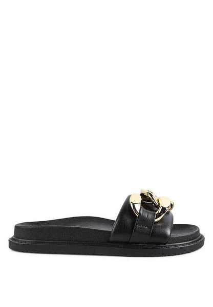 ONYX METAL CHAIN SLIDER FLATS - Shop Style & More | Fresh Looks, Everyday Deals & Free Shipping