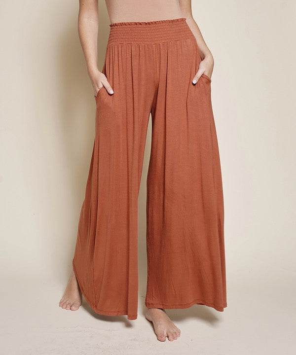 SMOCK ELASTIC WAIST MAXI PALAZZO - Shop Style & More | Fresh Looks, Everyday Deals & Free Shipping