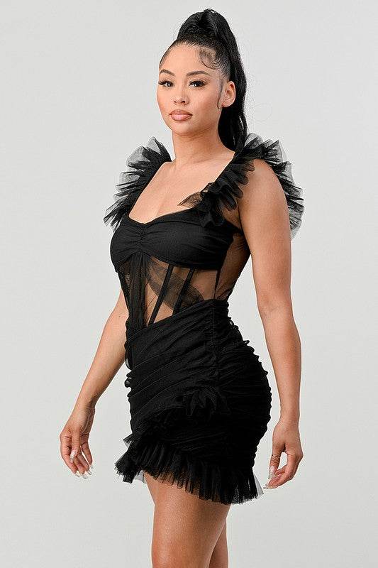 BE ADORABLE RUFFLE MINI DRESS - Shop Style & More | Fresh Looks, Everyday Deals & Free Shipping