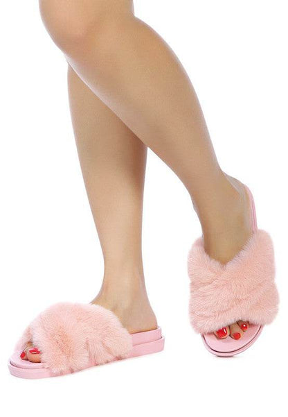 HOMEY FUR SLIP-ON FLATS - Shop Style & More | Fresh Looks, Everyday Deals & Free Shipping