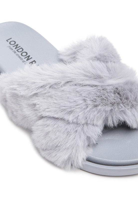 HOMEY FUR SLIP-ON FLATS - Shop Style & More | Fresh Looks, Everyday Deals & Free Shipping
