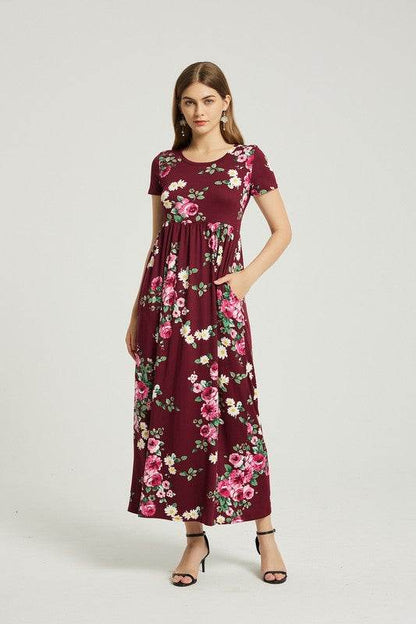 Womens Summer Casual Floral Maxi Dress With Pocket - Shop Style & More | Fresh Looks, Everyday Deals & Free Shipping